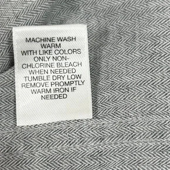 ROWM Mens Shirt XL Grey Button Down Herringbone Geometric Preppy Academia Office - Picture 5 of 10